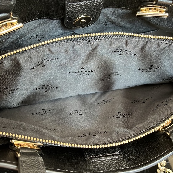 ♠️Kate Spade Large Infinite Triple Comp Tote Bag- Black- Pebble Leather-NWT - Picture 11 of 16